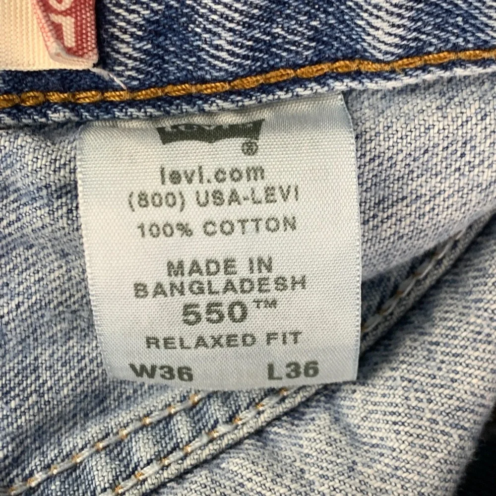 Levis Jeans Mens 34x35 Blue Pants 550 Baggy Light Relaxed Skater Denim Tag 36x36